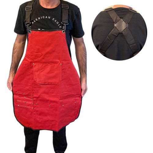 Barber Red Canvas Apron 