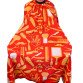 Red Scissor-Comb Printed Cutting Cape